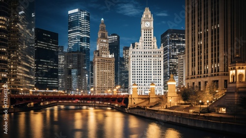 The Wrigley Building and Chicago River