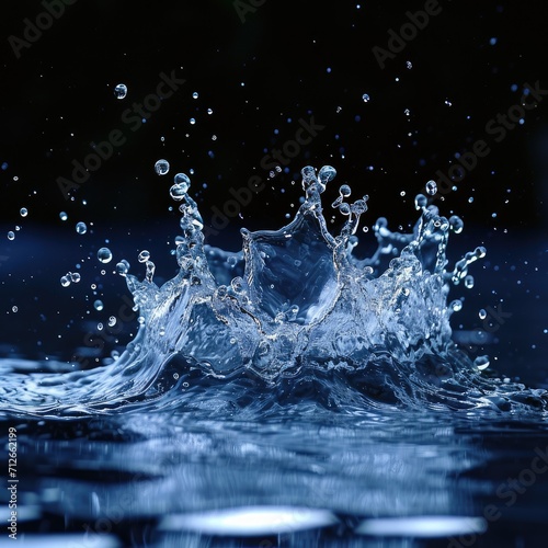 water splash, isolated on dark blue