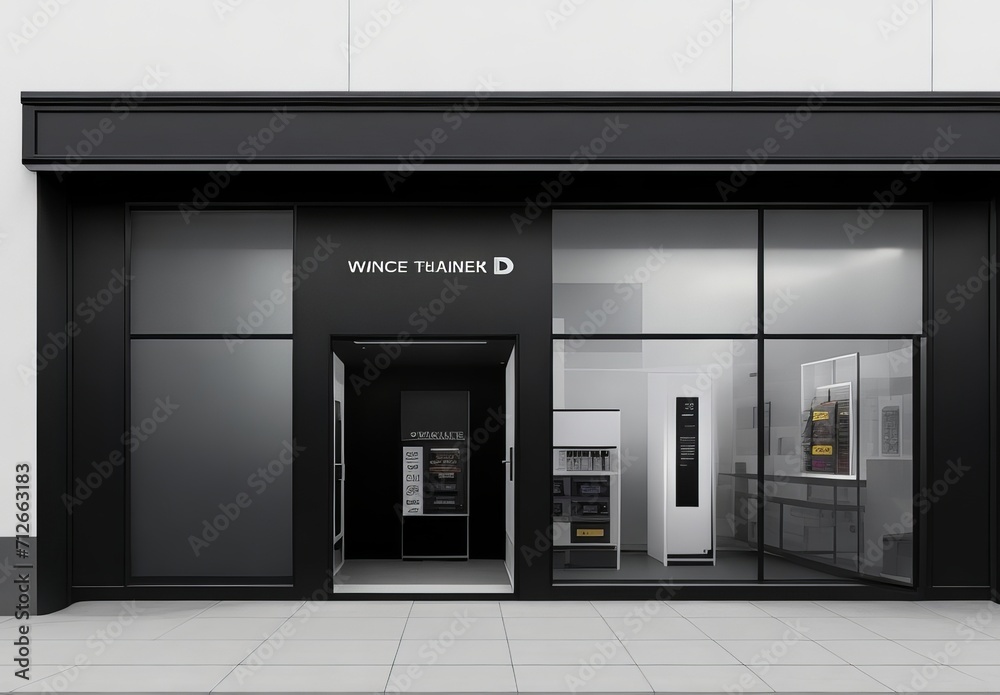 Front view on blank light wall background in empty shop window with place for your product presentation behind sunlit glass walls with city reflection in modern building outdoors. 3D rendering, mockup Front view on blank light wall background in empty shop window with place for your product presentation behind sunlit glass walls with city reflection in modern building outdoors. 3D rendering, mockup