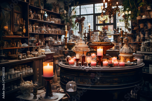 beautiful magic candle store, candle store, candles, store front, magic shop, shop © MrJeans