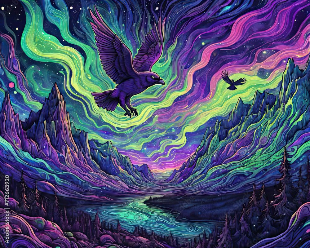 Psychedelic Trip - Mesmerizing illustration of a fantastical landscape ...
