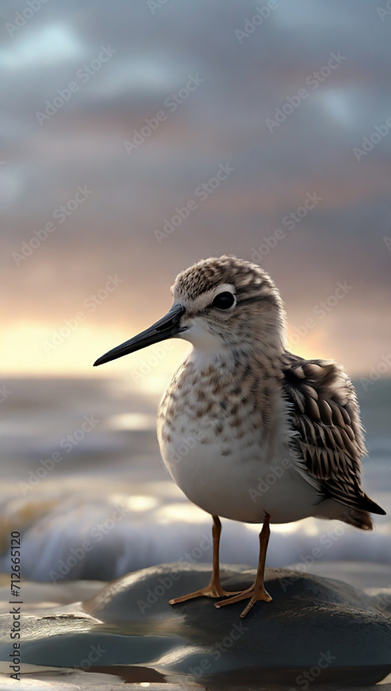 A cute sandpipe Bird running the water's edge. A cute sandpipe Bird running the water's edge.