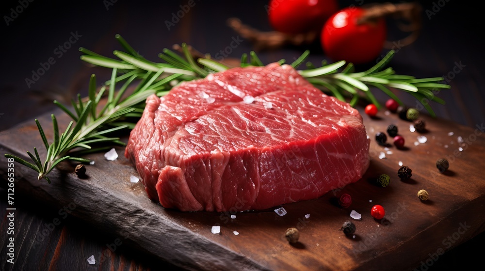 Fresh beef cuts that can be used for food photography recipe ideas.