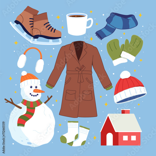 Set of winter vector design elements