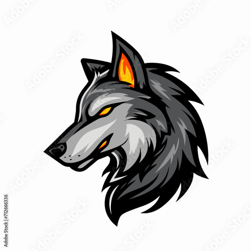 Esport vector logo wolf, wolf icon, wolf head, sticker