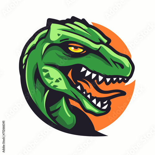 Esport vector logo dinosaur, dinosaur icon, dinosaur head, vector, sticker © Stitch