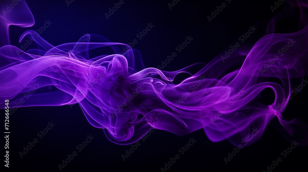 A dark background and purple swirling smoke.