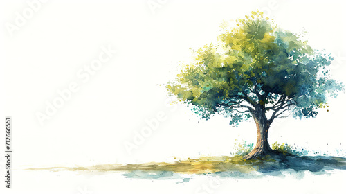 Tree in the morning  watercolor  