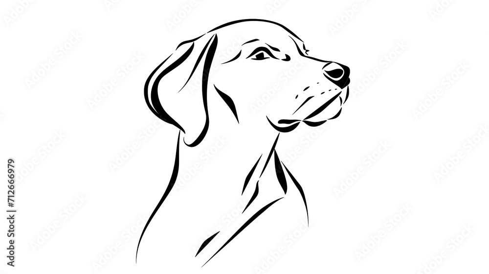 Isolated dog head, on white background