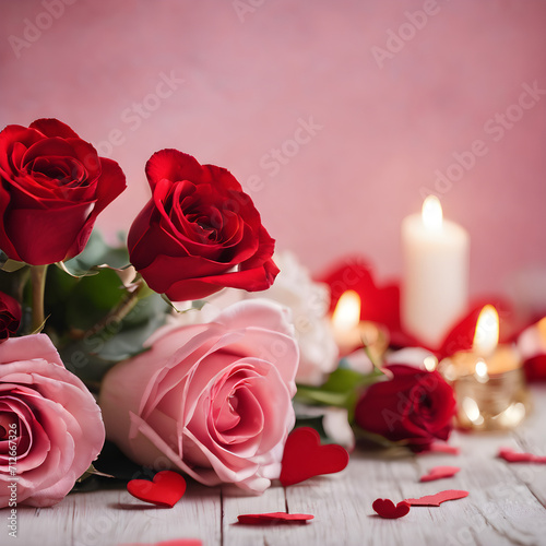 Ruby Red Reverie  Roses  Hearts  and Candlelight