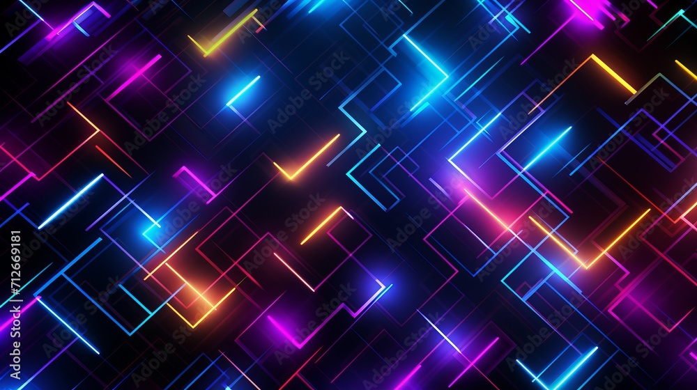 Design for a background composed of neon and abstract elements Design for a background composed of neon and abstract elements