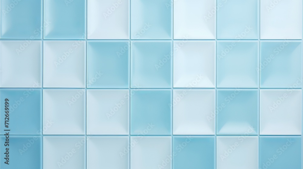 Pastel blue tiles are arranged on a textured background