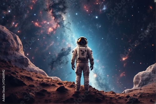 Astronout explore space background