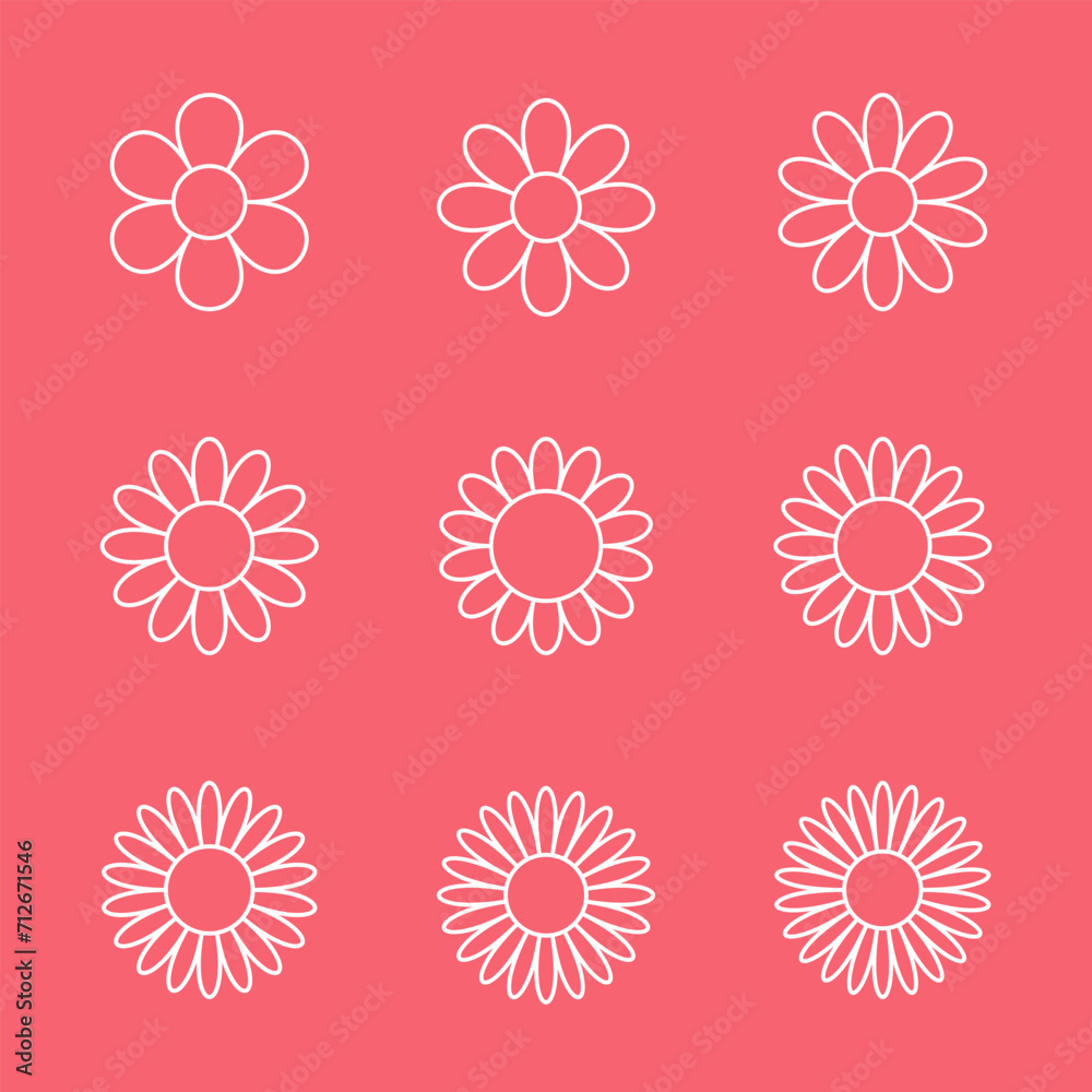 Flowers line icon vector illustration