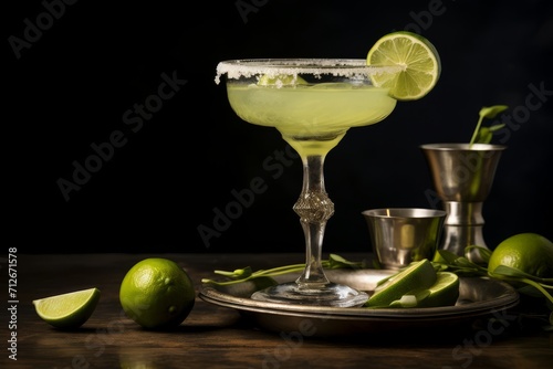 Beautiful Margarita Cocktail with Lime	