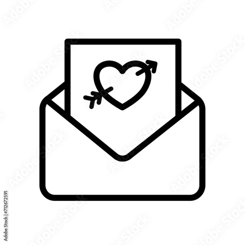 love letter - vector icon