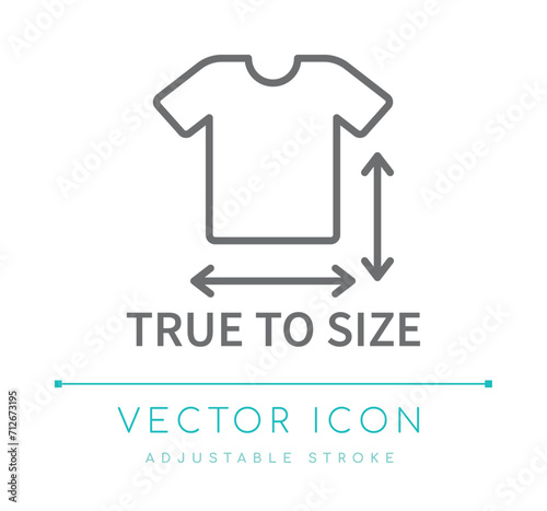 True To Size Shirt Fashion Line Icon
