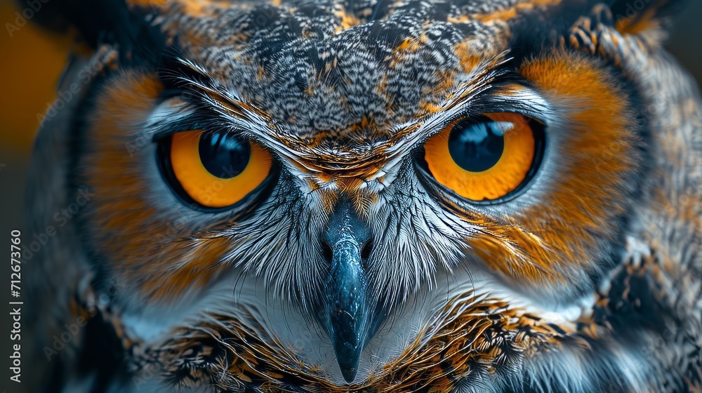 Macro, close up photo owl in a forest Macro, close up photo owl in a forest