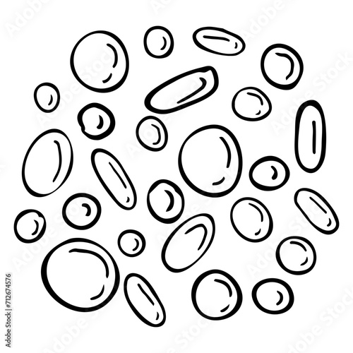 Doodle dragee candy set. Hand drawn graphics illustration.