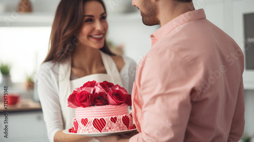 couple holding gift box