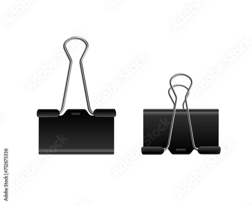 metal clip binder paper black