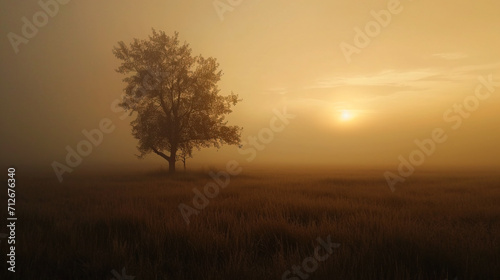 Alone in the field. Dawn © v.senkiv