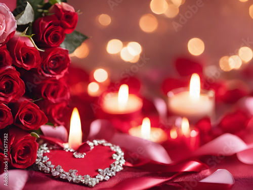 Burning Desires: A Valentine's Day Tapestry of Roses and Candles