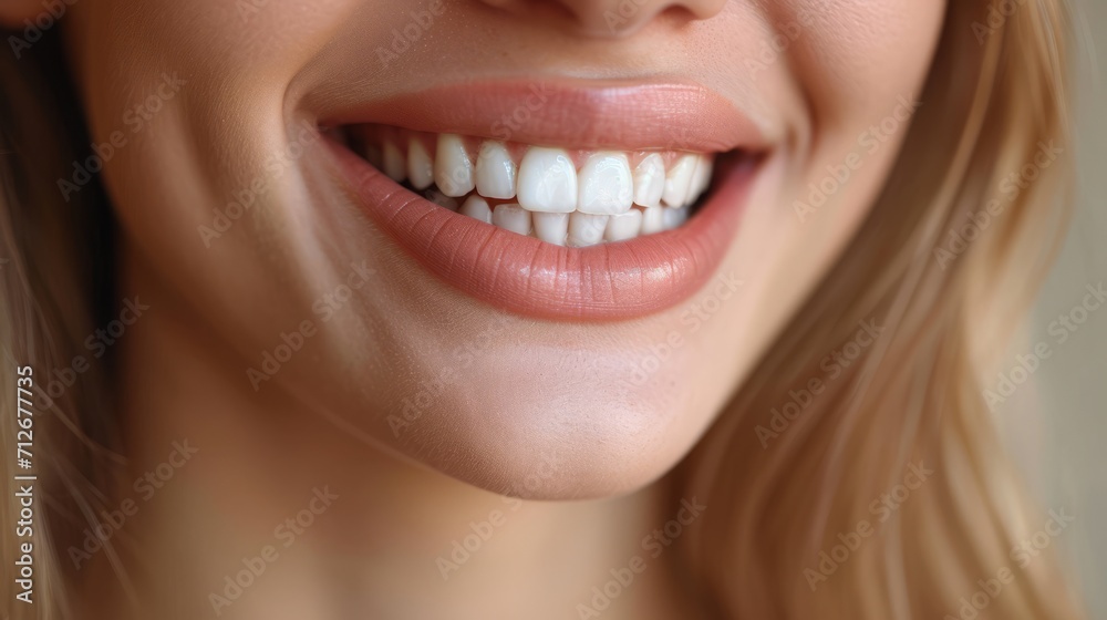 Woman smiling with bright white teeth into the camera, clean teeth dentist Woman smiling with bright white teeth into the camera, clean teeth dentist