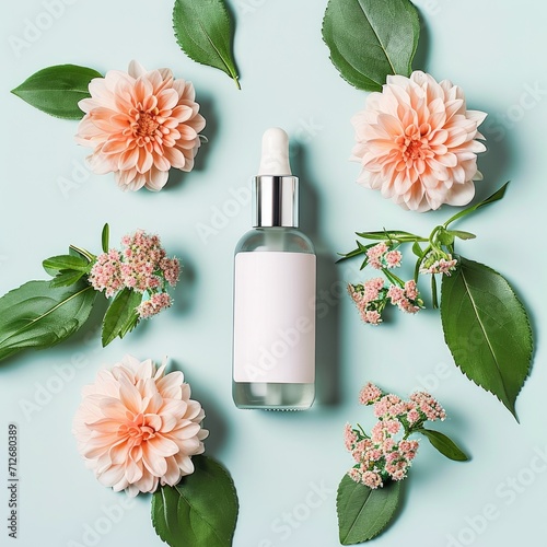 Blank cosmetic bottle on wa...