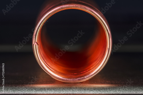 Spiral copper wire close-up, stock market raw materials industry