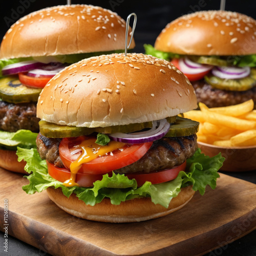 hamburger on a white background