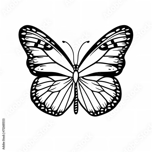 Minimalistic Butterfly - Line Art Vector SVG for Coloring