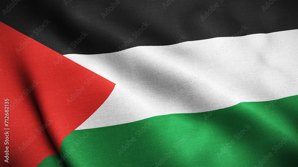 Fototapeta premium Palestine Flag 3D Waving background