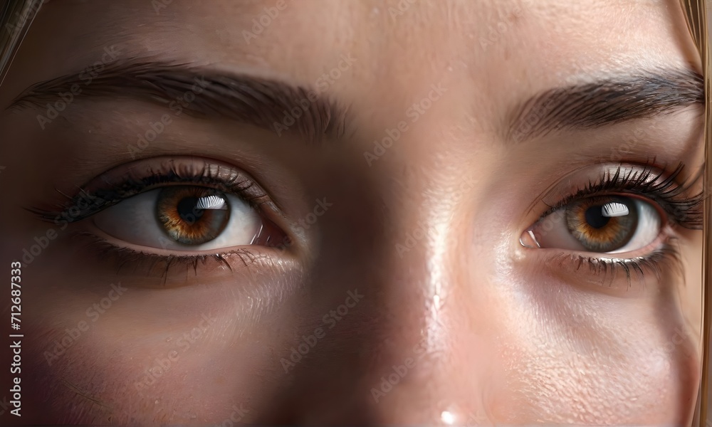 Fototapeta premium Beautiful female eyes with long eyelashes, closeup