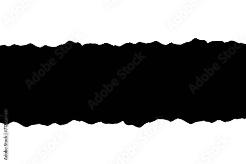 sheet of ripped paper. black ripped paper on white background. piece of torn black paper on white background. black torn paper texture isolated on white. photo