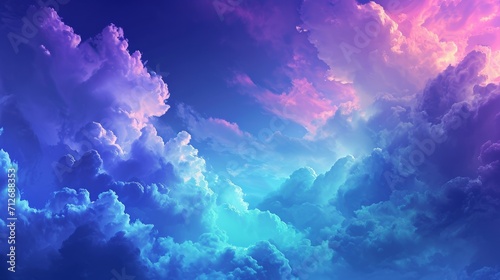 Blue and Purple Sky With Clouds, A
