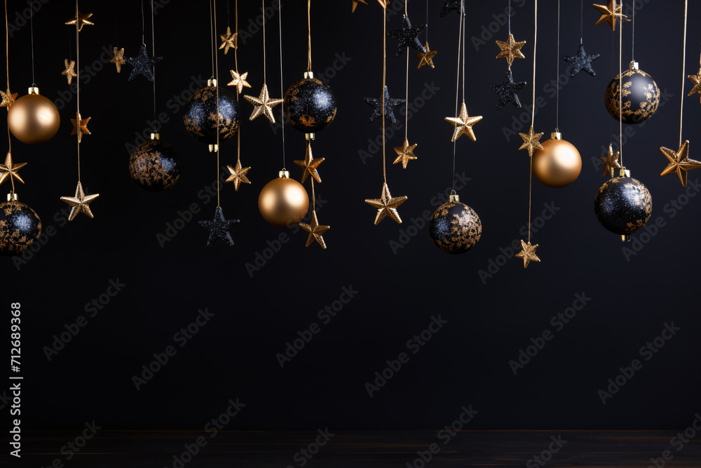 Christmas decoration on dark background Christmas decoration on dark background