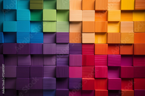 Colorful wooden blocks background.