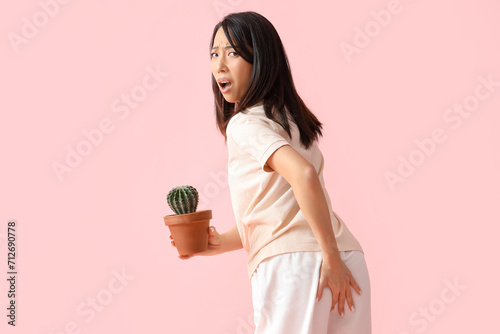 Young Asian woman with hemo...