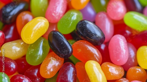 A close-up view of a vibrant and colorful assortment of jelly beans     