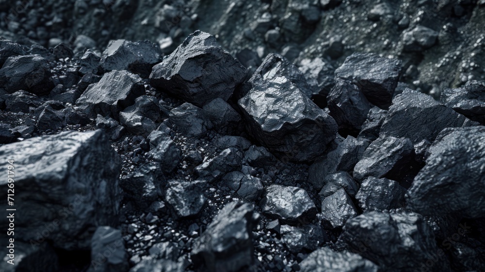 Bituminous coal in a coal mine.  