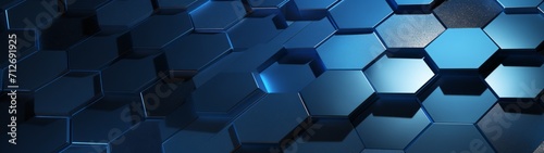 3D hexagonal pattern with varying shades of blue and highlights. Ideal for tech or futuristic backgrounds