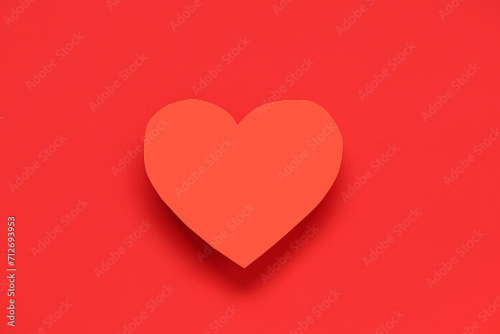 Paper heart on red background. Valentine's day celebration Paper heart on red background. Valentine's day celebration