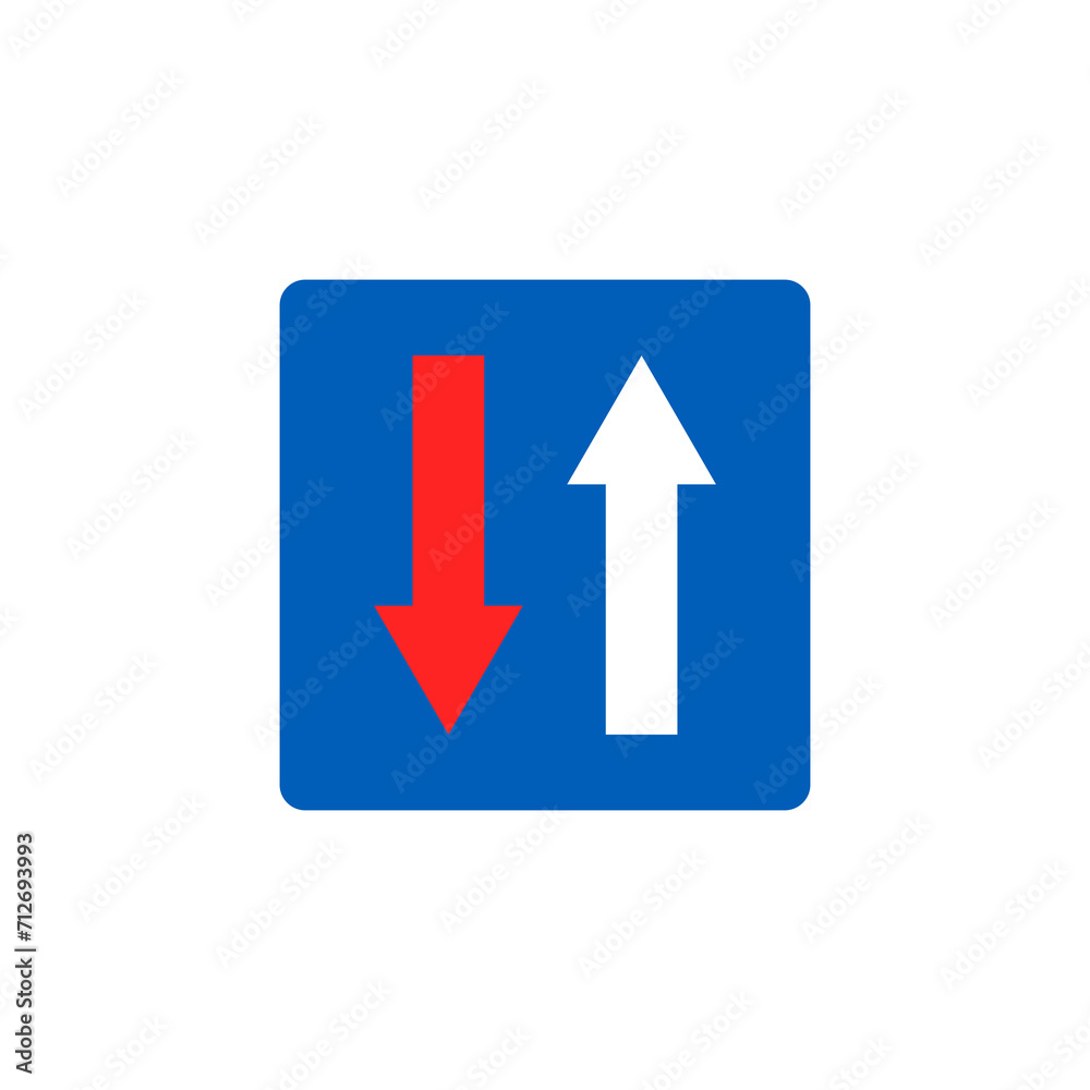 Priority over oncoming traffic sign graphic design