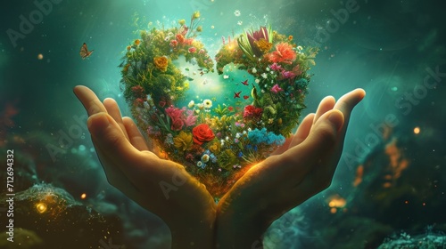 Love holds the world with creative inspiration     photo