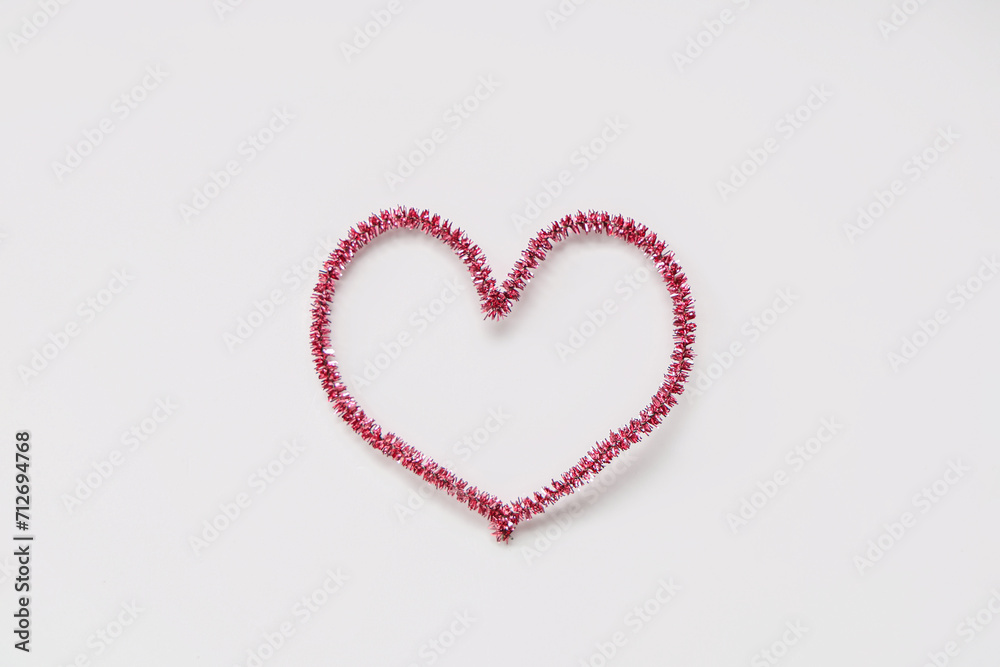 Decorative heart on white background. Valentine's day celebration