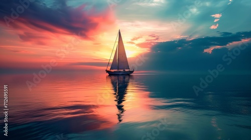 sailboat on the sea     photo