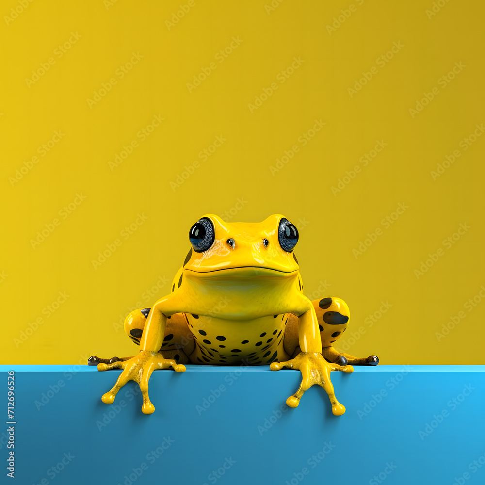 beautiful little frog, screensaver with little frog - obrazy, fototapety, plakaty 