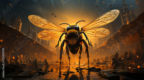 Buzzing Wonders: Exploring Nature's Flying Insects Close-Up, generative AI © Photo Treiller 7