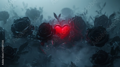 Red Heart Surrounded by Black Roses, Love